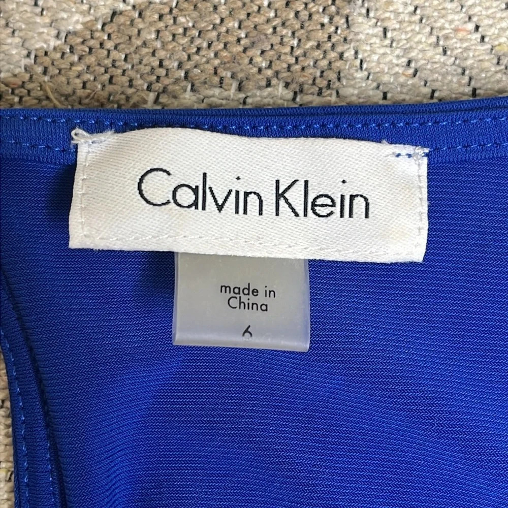 💰Calvin Klein round neck butterfly short sleeve Shift stretchy swing dress - Picture 10 of 13